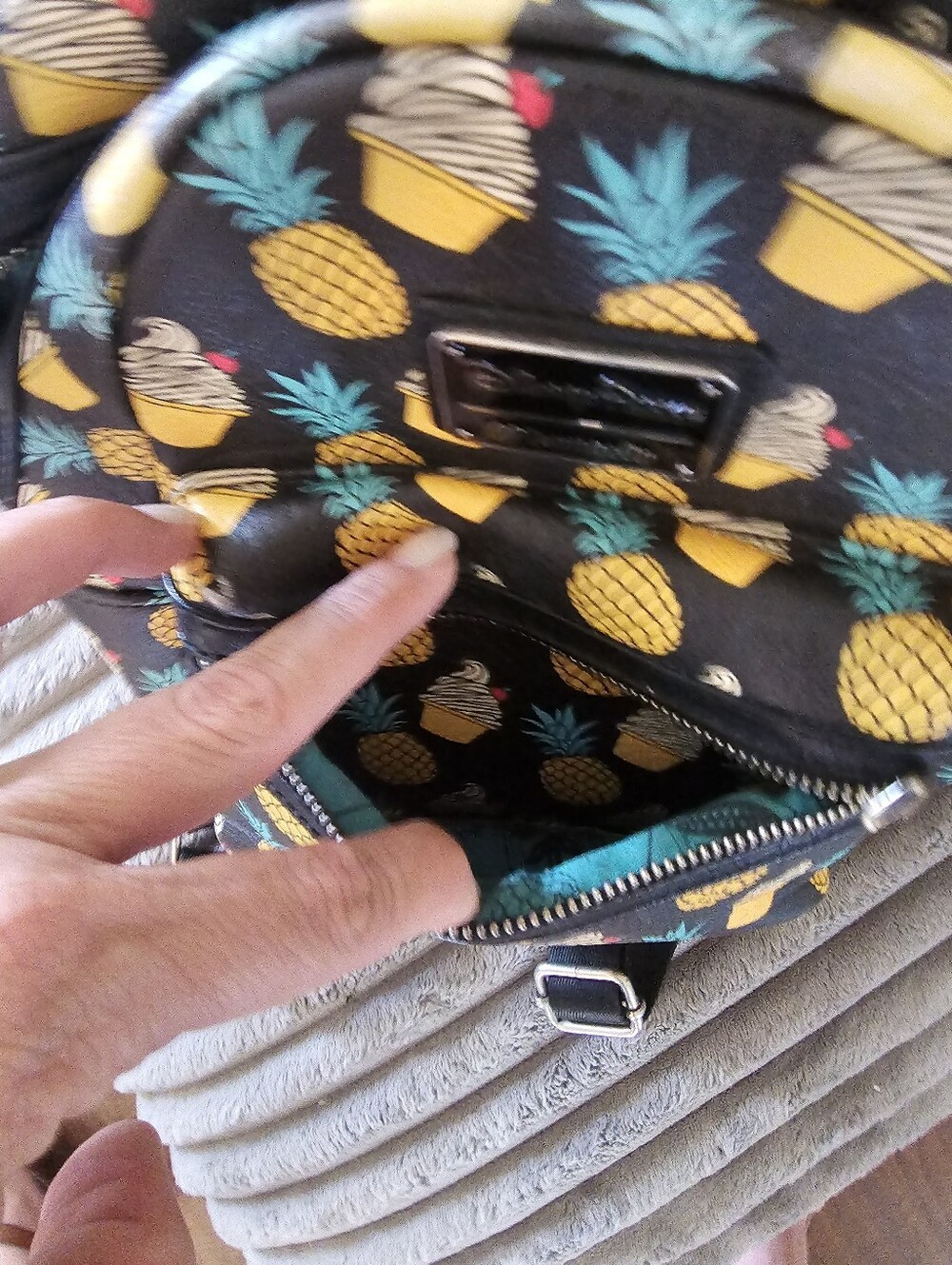 Disney Parks Loungefly Pineapple & Dole Whip Mini Backpack - Black - Picture 2 of 5